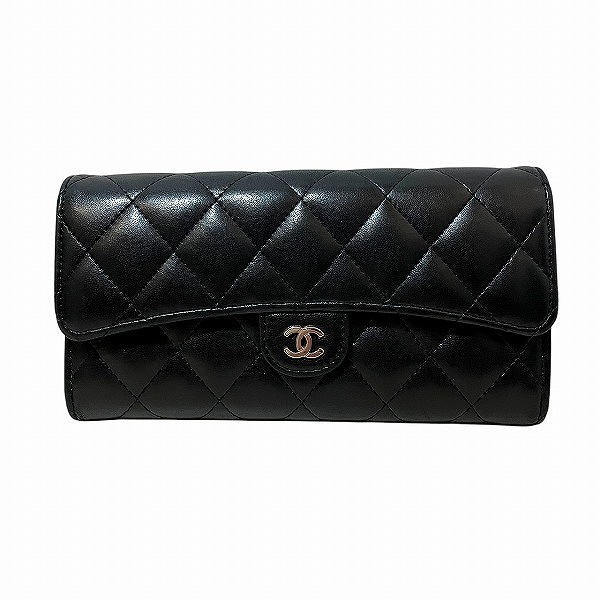 シャネル マトラッセ タイムレスクラシック A80758 長財布 2つ折り財布 【中古】