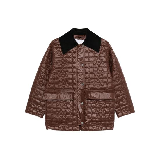 GANNI Women Coats W0397 979 BROWN