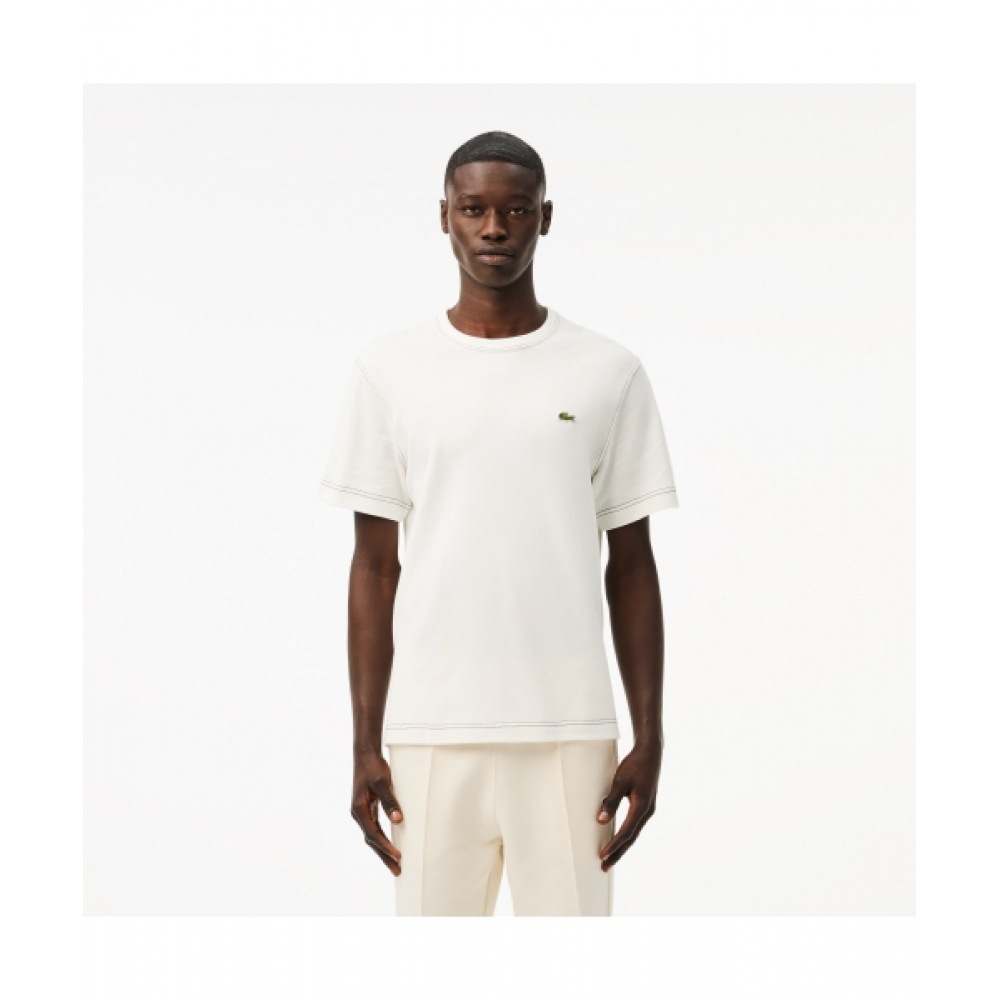 LACOSTE メンズダブルフェイスピケショートスリーブ T シャツ [オフホワイト] 9,907円