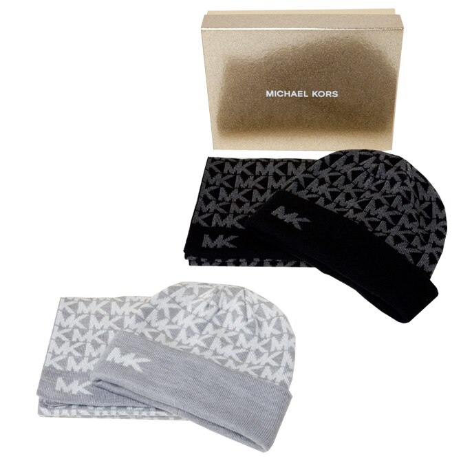 マフラー ニット帽 セット ロゴ レディース 538570 BOX付