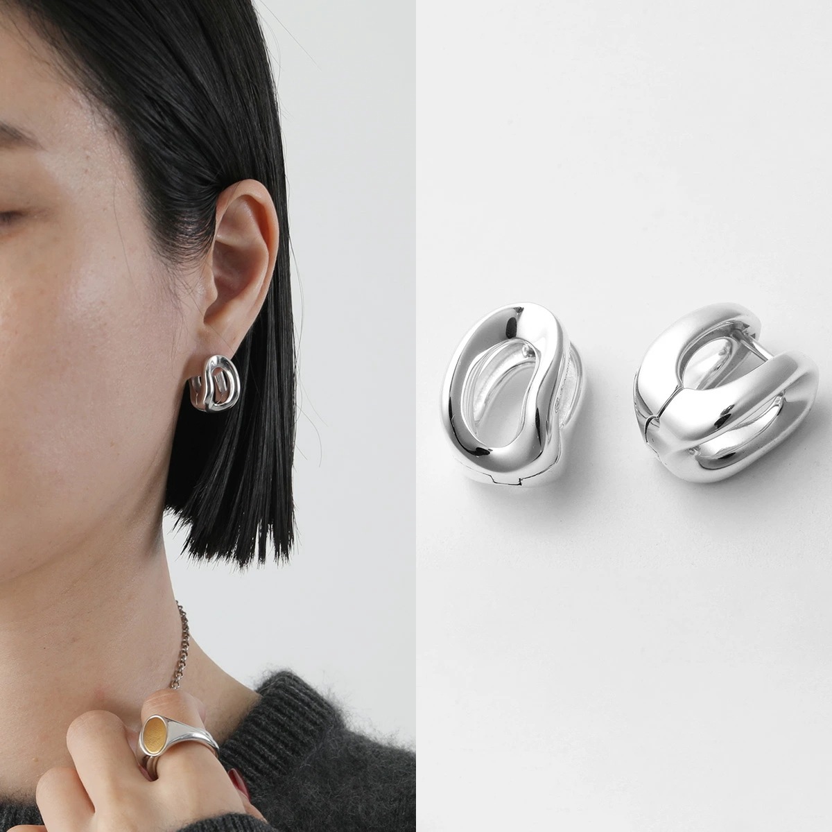 Charlotte Chesnais シャルロットシェネ ピアス CREOLES SHIMA 24BO128AR レディース アクセサリー ARGENT
