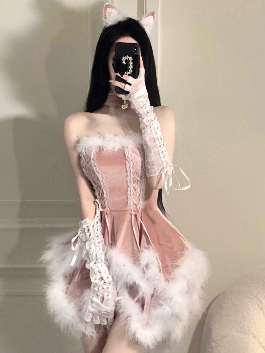 【急速出荷!】セクシーキャット レディース ドレス メイド ピュア ディザイア 制服 セット Lサイズ コスプレ コスプレ 正月 クリスマス ドレス バニーガール 5,497円