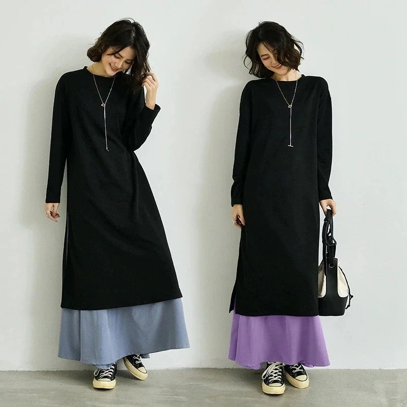 秋 秋 切り替え プリーツ 高級感 切り替えワンピース 長袖 おしゃれ ゆったり 着痩せ ドレス パーティードレス 韓国 ワンピース秋冬