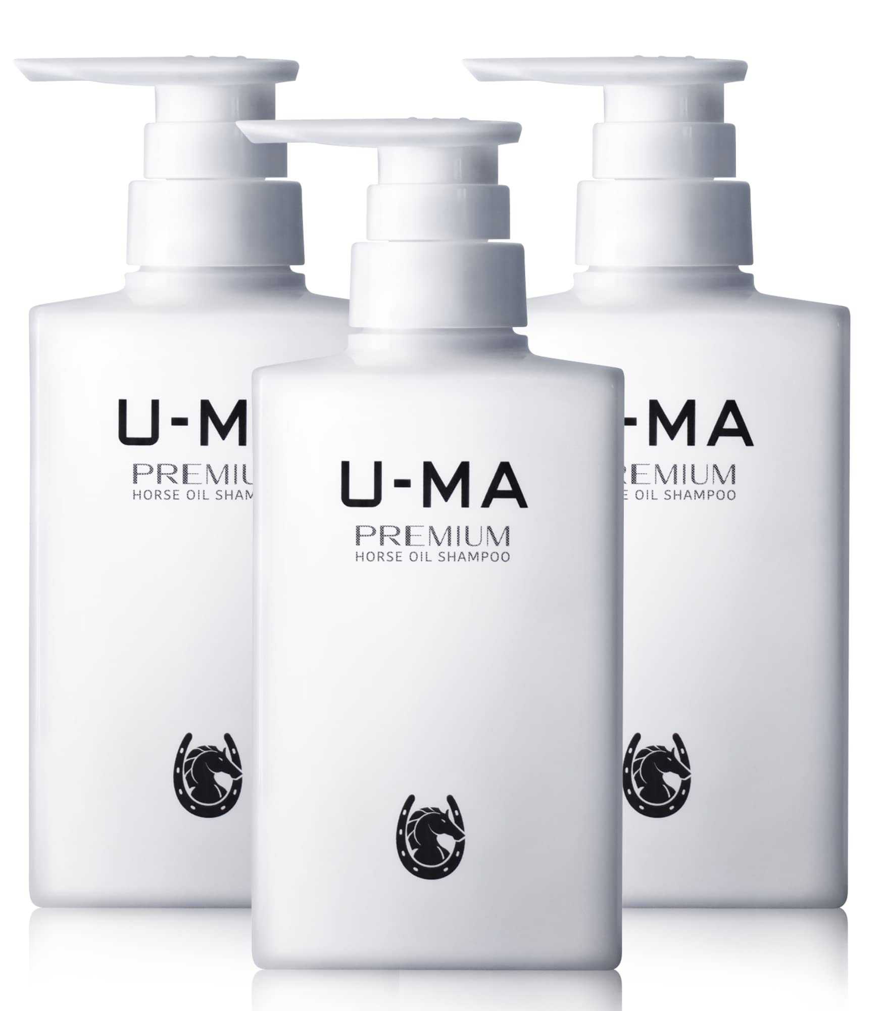 U-MA ウーマシャンプープレミアム【医薬部外品】薬用 スカルプケア エイジングケア アミノ酸 馬油 植物オイル ノンシリコン 日本製300ml (3本)