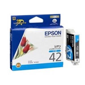 (業務用4セット) EPSON エプソン インクカートリッジ 純正 (ICC42) シアン(青)