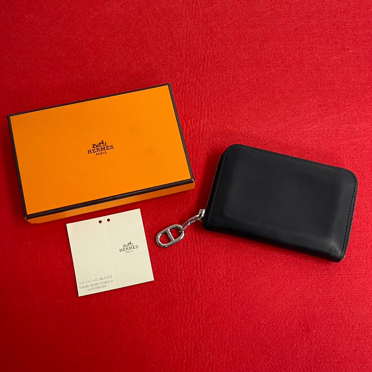 シェーヌダンクル カード コインケースカードケース レザー ブラック 23207