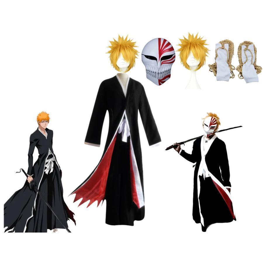 【ハロウィン】ブリーチ コスプレ衣装 黒崎一護 コスプレ衣装 くろさき いちご 衣装 道具 靴 かつら 制服Cコスチューム 仮装 変装 クリスマス cosplay
