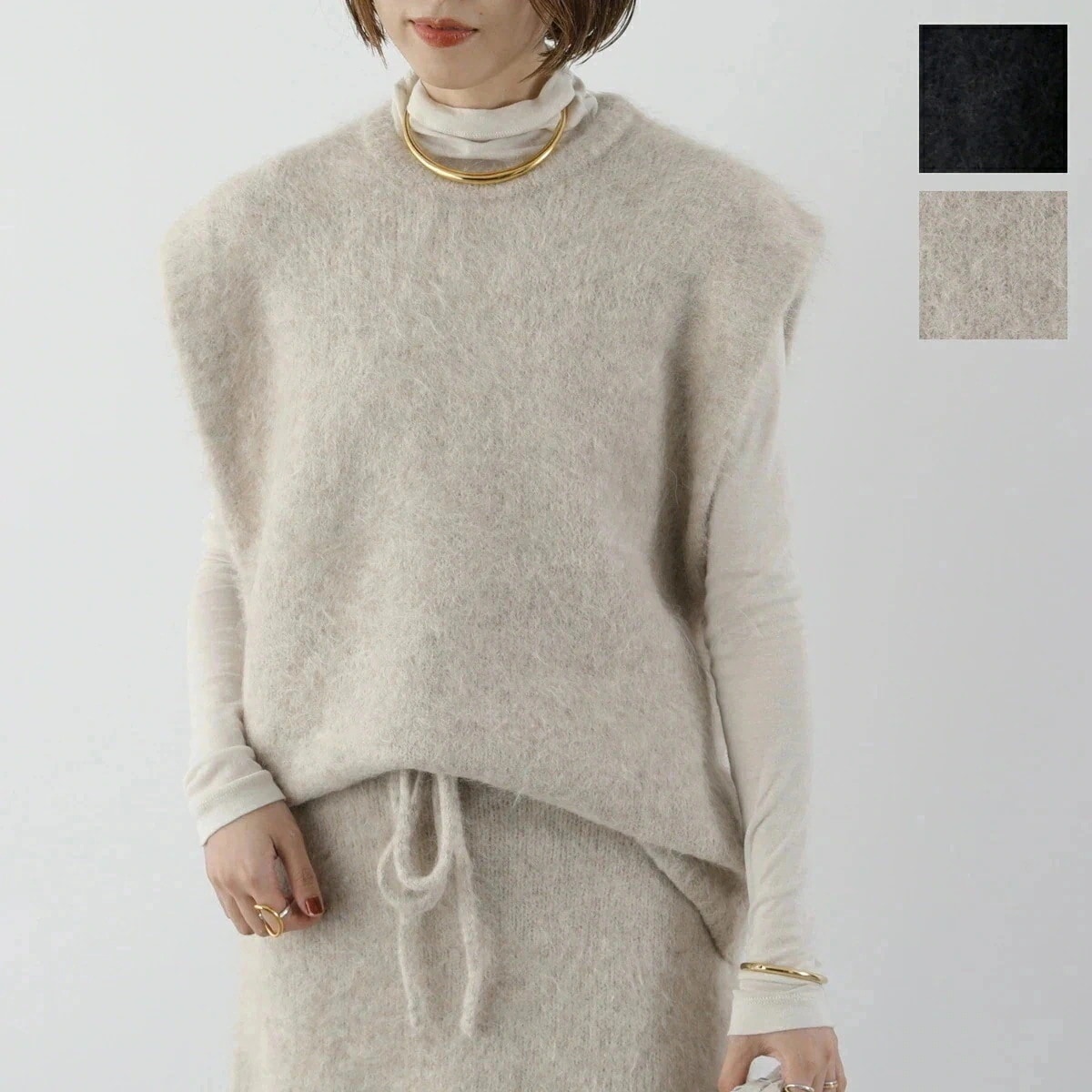 The Garment ザ ガーメント ニット ベスト bern knit top 20554 レディース クルーネック ファー アルパカ混 セーター カラー2】