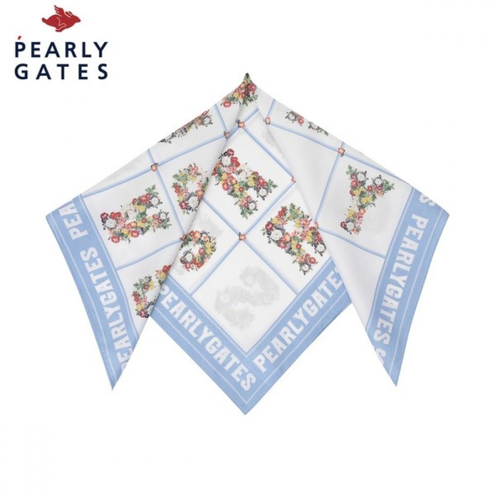 (Paris Gates) レディース花柄レタリングロゴスクエアスカーフ