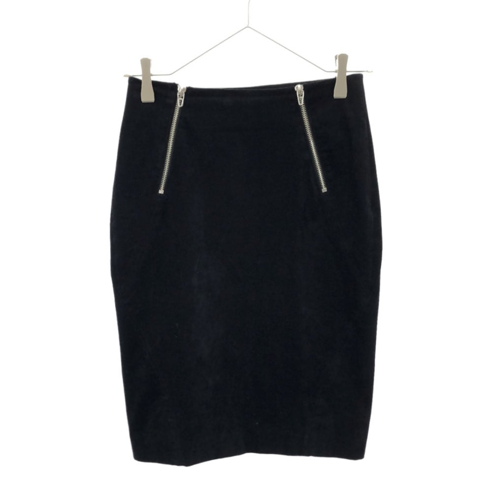 ミディ丈 フロントツージップ タイトスカート 2 ブラック レディース