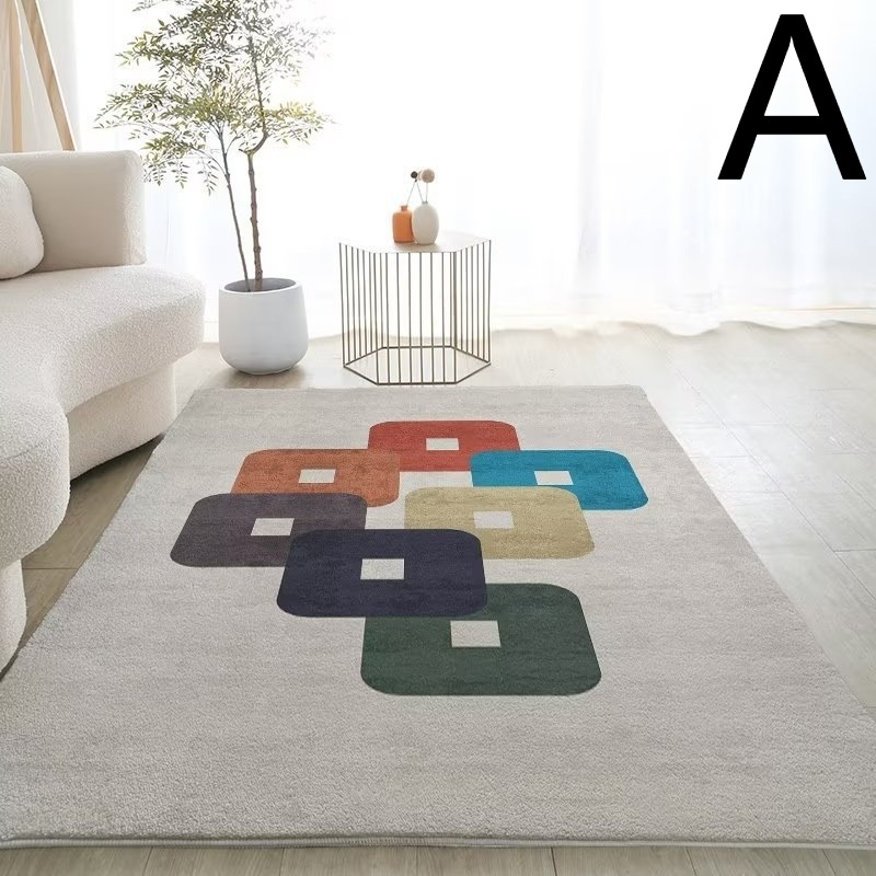 カシミヤを模した家庭用リビングカーペットシンプル風柔らかな部屋用滑り止めマット水洗い可能 140*200cm