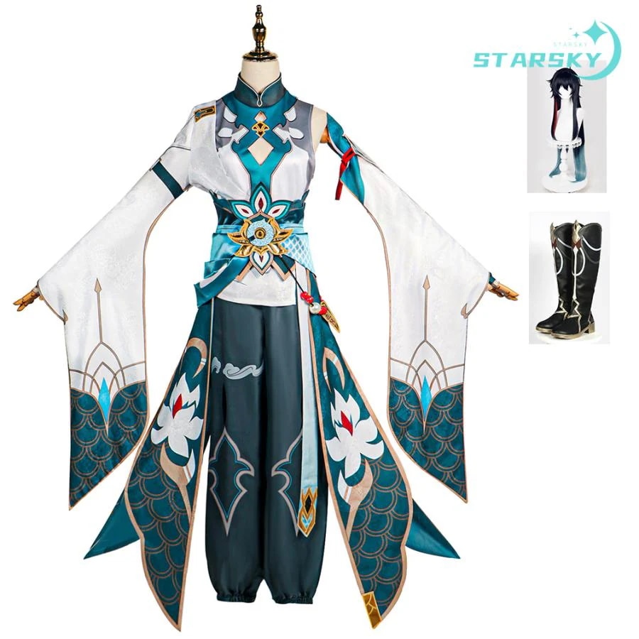 崩壊スターレイル 崩スタ　丹恒　たんこう　風 コスプレ衣装 服　ウィッグ　靴　コスム ハロウィン クリスマス パーティー アニメ 変装 仮装