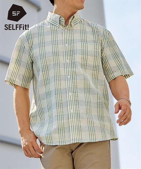 長袖シャツ チェック柄ボタンダウン半袖シャツ 大きいサイズ有 消臭テープ付 5,489円