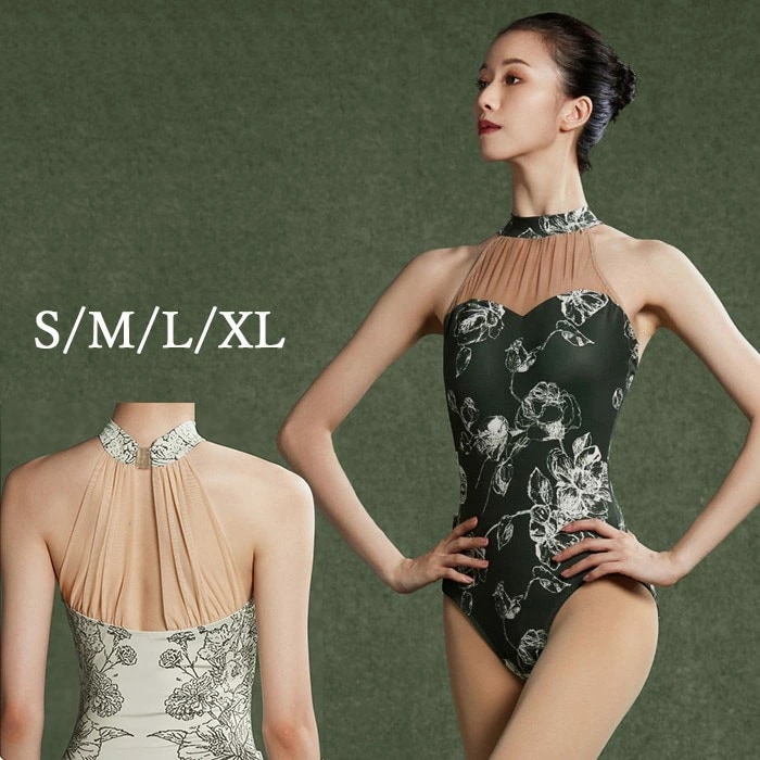 『SNS人気話題』バレエ レオタード 長袖 大人 バレエ用品 コスチューム ユニフォーム バレリーナ 衣装 ダンス ballet用品 レッスン着 練習衣装 ジュニア 韓国 大人用 ダークグリーン ホワ