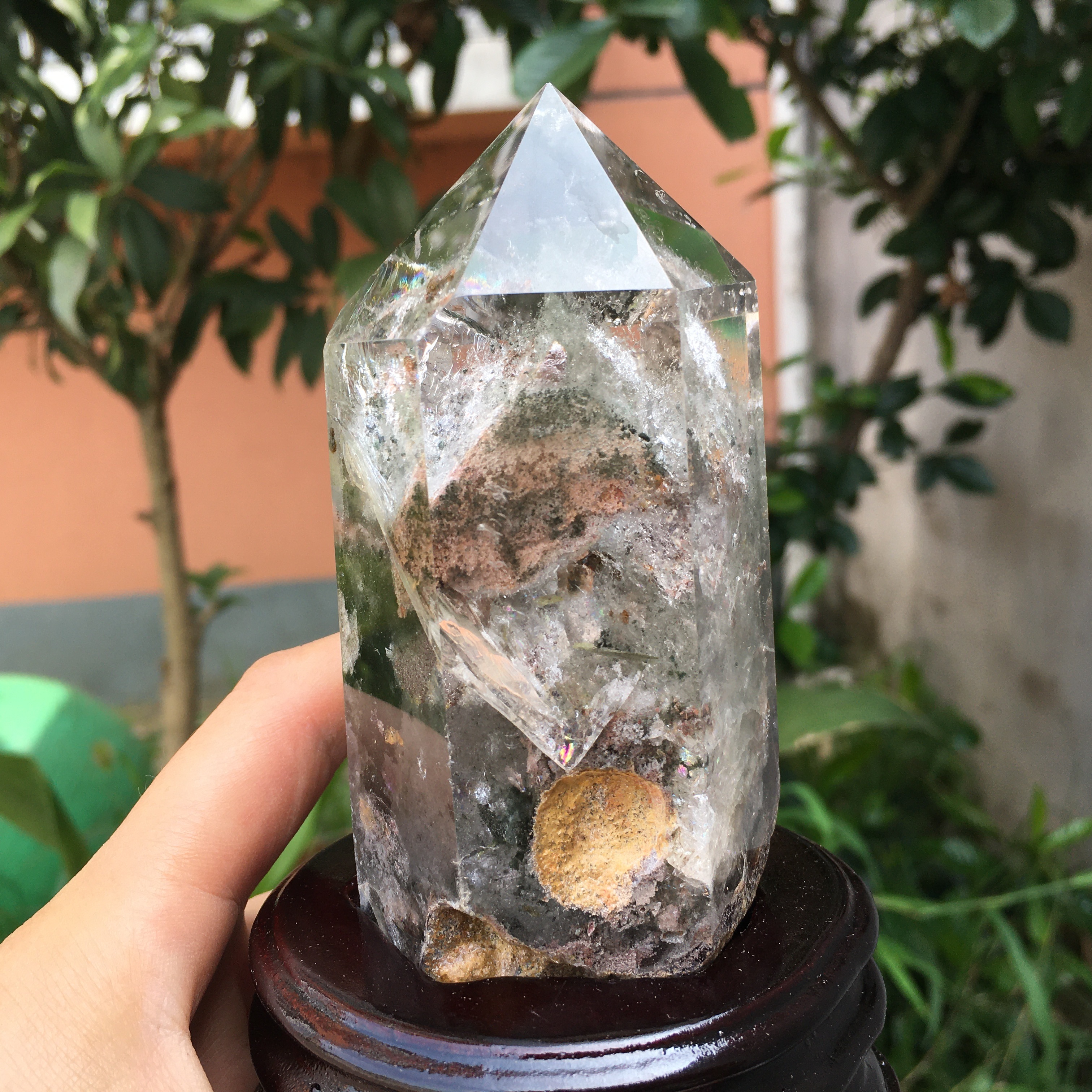 绿幽灵摆件,天然水晶,498/398g