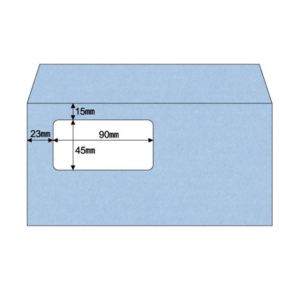 （まとめ買い）窓つき封筒 A4三ツ折用 アクア 200枚入 MF13 [x3]