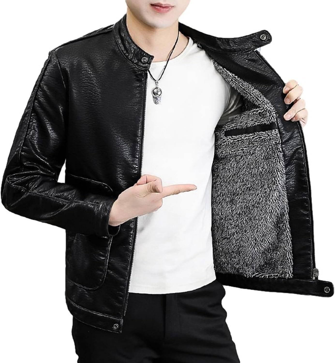 革ジャン PUレザージャケット メンズ おしゃれ 立ち襟 スリム ライダースジャケット カジュアル ワークウエア ジャンパー カッコイイ 秋冬 アウター ショート丈 バイク 防風防寒 大きいサイズ 8,354円