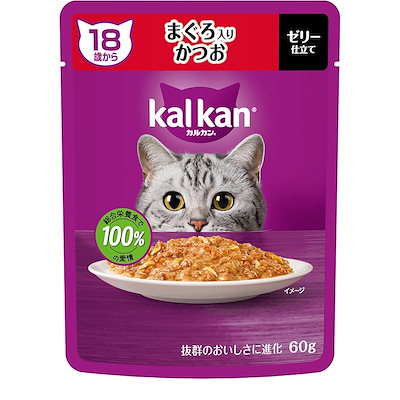 他サイト： カルカン パウチ 18歳から まぐろ入りかつお 60g×12袋【まとめ買い】の商品画像