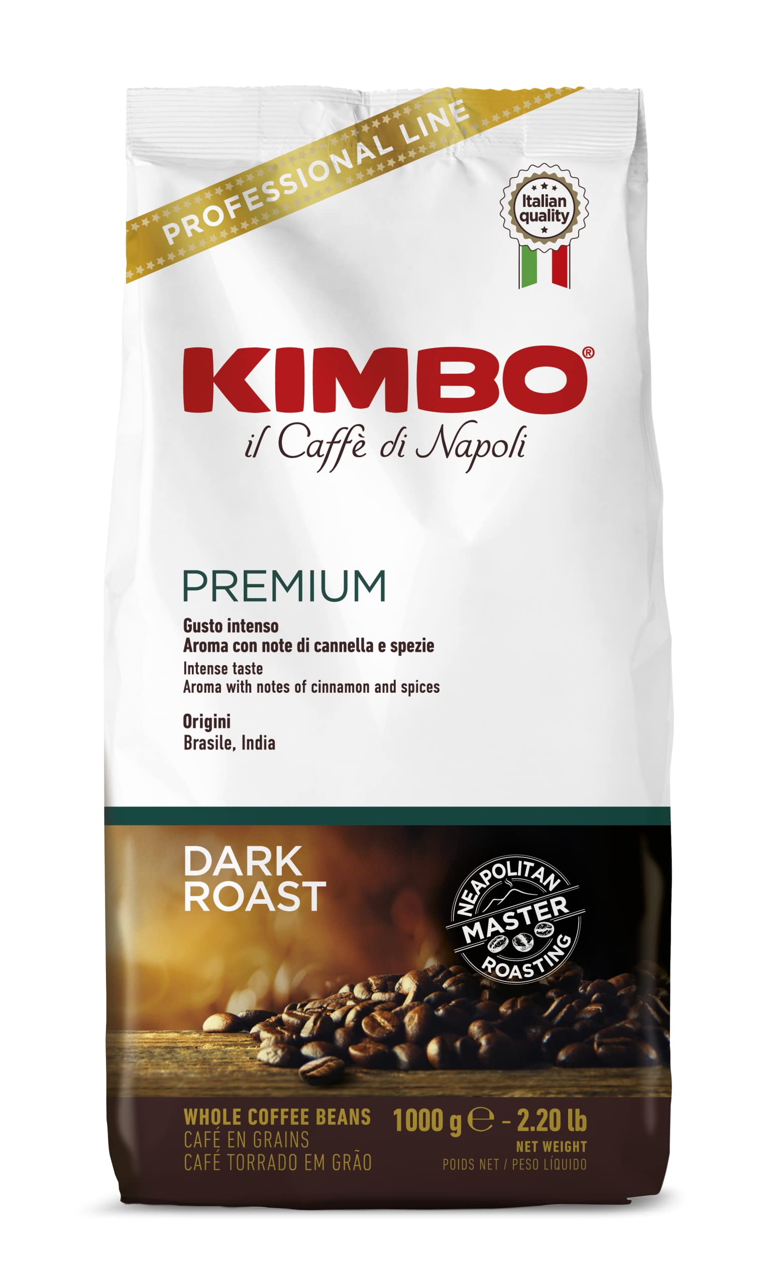 コーヒー豆 エスプレッソ イタリア(ベリーダークロースト アラビカ50% ロブスタ50%)プレミアム 1kg