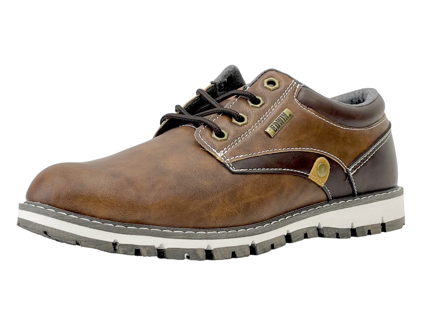 [エドウイン] カジュアルスニーカー スニーカー シューズ プレーンデザイン ビジカジ カジュアル 靴ひも おしゃれ 防水 防滑 軽量 シンプル 3E 幅広 ふかふか クッション 足への負担を軽減 メ