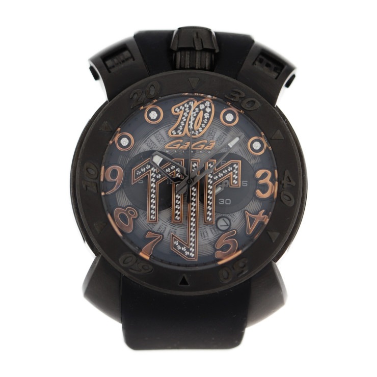 ネイマールモデル マニュアーレ48 MANUALE 48MM 腕時計 8012.NJ.01 ステンレススチール ラバー ブラック 黒文字盤 クォーツ 世界限定500本【本物保証】