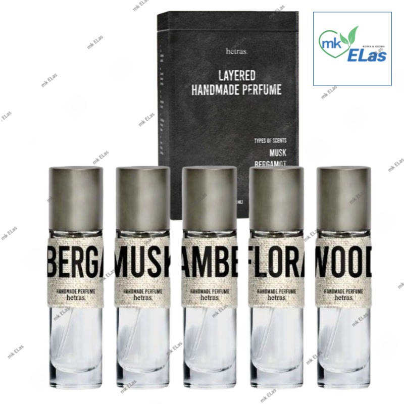 レイヤード ハンドメイド パフューム セット (15ml×5本) / 缶ケース入り/ギフト 持ち運び ミニ香水