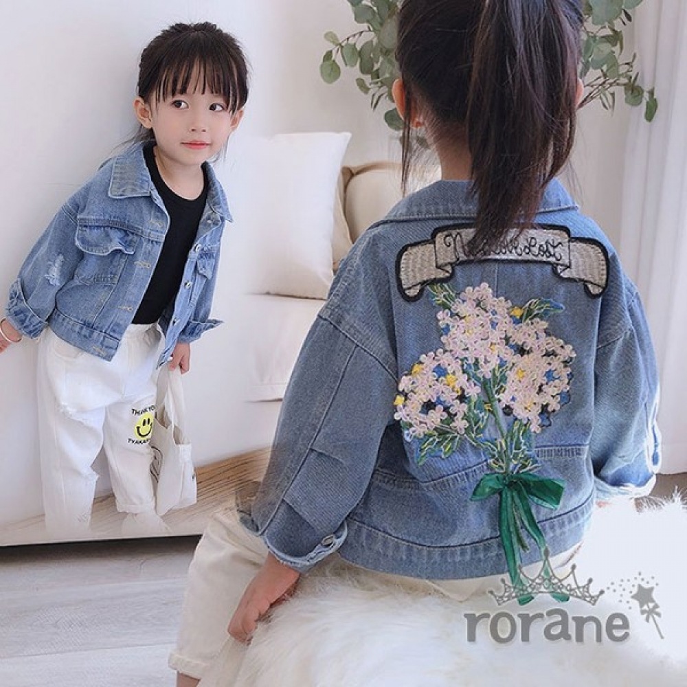 [Lorane] フラワーキッズジーンズジャケット 4,670円