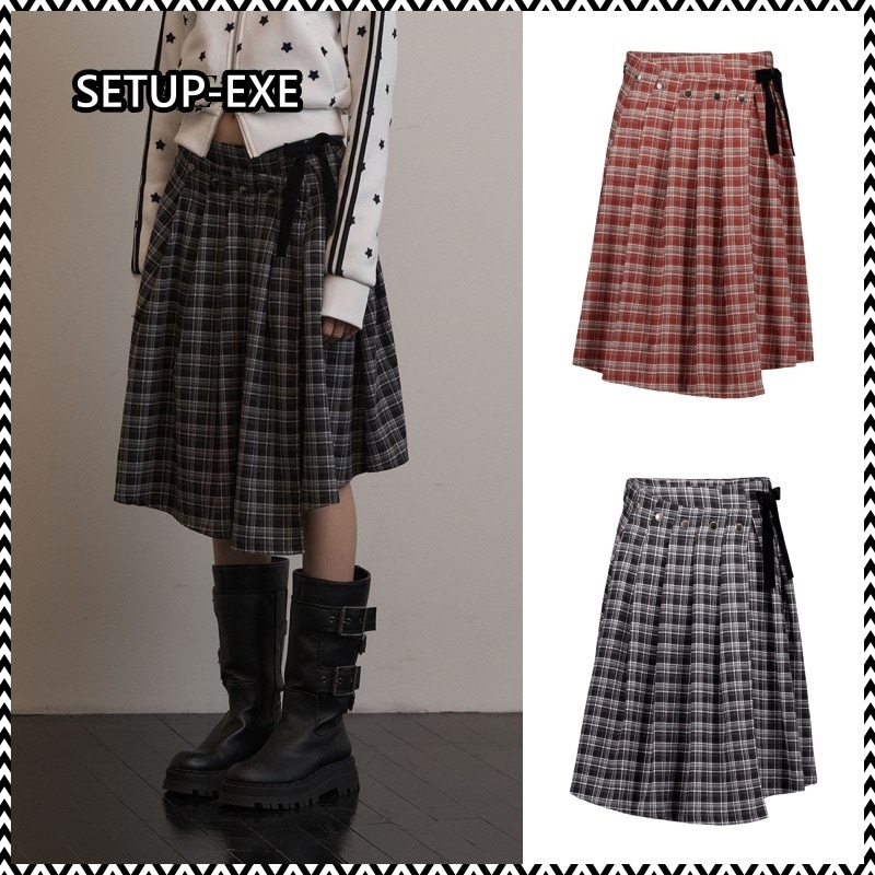 SETUP-EXE CHECK WRAP SKIRT