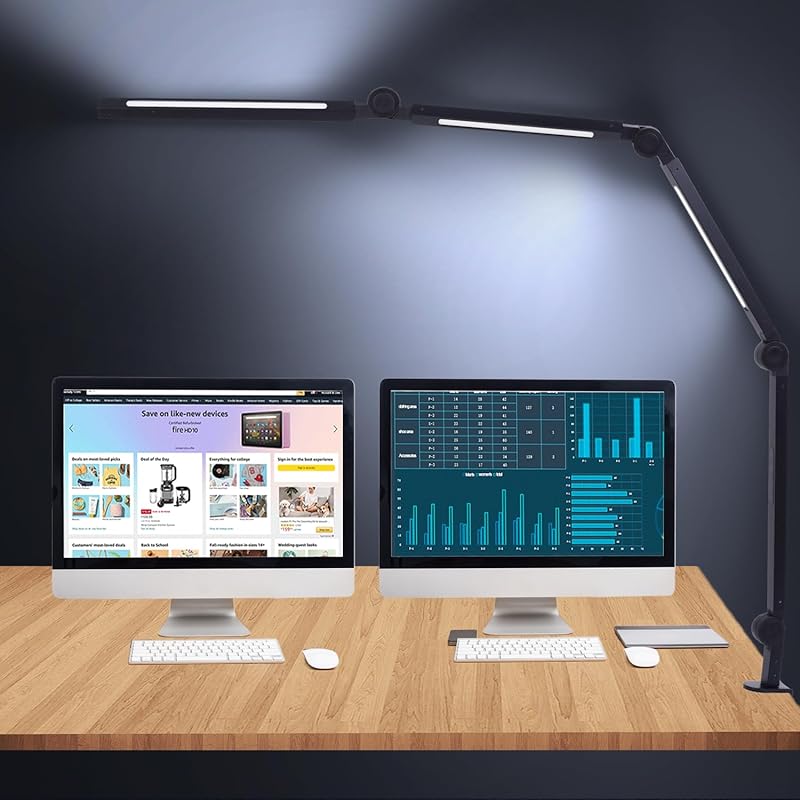 【国内即発】LED デスクライト【3光源・统御】 5段階調光 4段階調色 OULISI クランプ 電気スタンド タッチセンサー 折り畳み 多角度調節 アルミ合金 コンパクト 卓上ライト 目に優しい 読