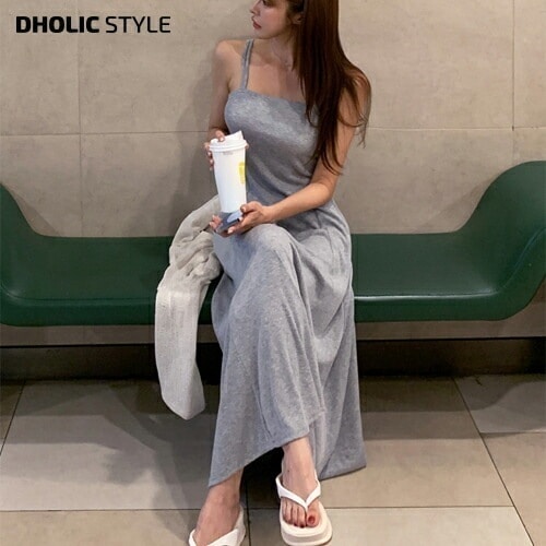 ダブルストラップリブキャミワンピース・p546088