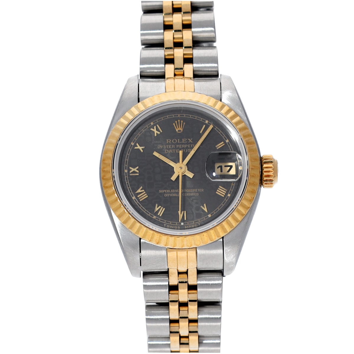 ロレックス デイトジャスト 69173 S番(1994年頃製造) ブラックコンピュータ レディース 腕時計 自動巻き 中古 銀蔵