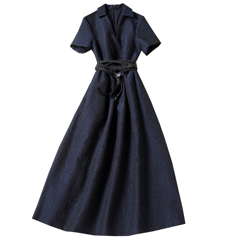 ワンピース ワンピドレス ロング ロング丈 マキシ マキシ丈 袖あり 半袖 Vネック 襟付き フレア セミフレア Aライン ベルト ウエストマーク 大人可愛い 大人 上品 おしゃれ お洒落 かっこいい