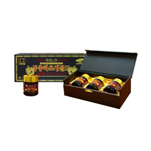 冬虫夏草精ゴールド120g×3個入り /木箱/ミリタリス冬虫夏草抽出液60％靈芝エキス10％川芎エキス5％/韓国伝統健康補助食品