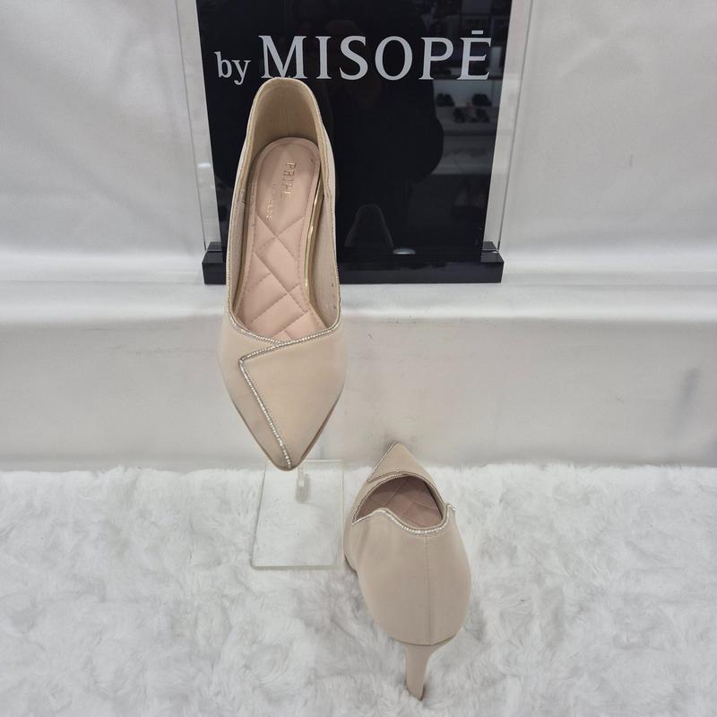 By 女性 ビーズ装飾 ハイヒール 112HT331FY007 IVORY 4 JJ