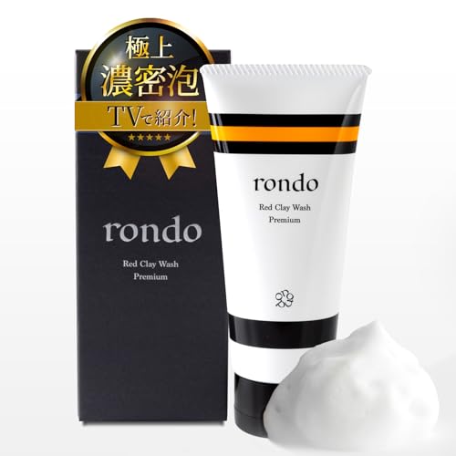 毛穴ケア × レッドクレイ配合で黒ずみ対策 × 濃密泡洗顔rondo 洗顔フォーム 泡立てネット付き 敏感肌用 90g