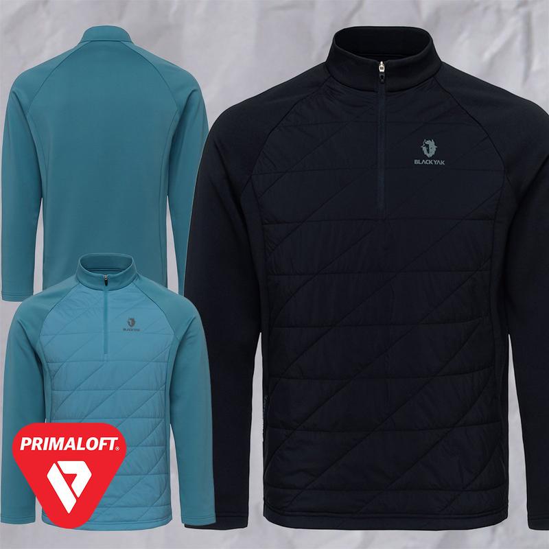 25年冬の新作 メンズ トレーキング/登山/普段着 機能性パディング プリマロフト ジップアップ 長袖Tシャツ 1BYZTWU007