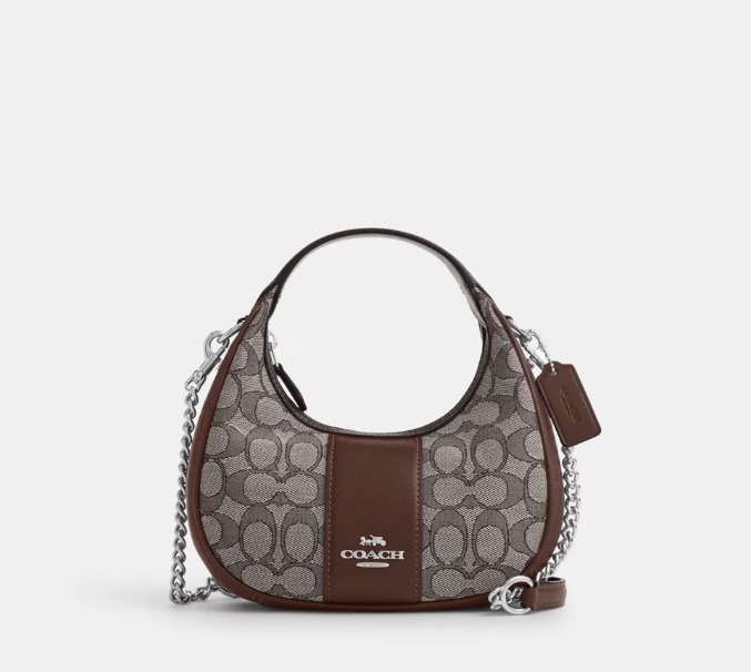 ジャガード レザー シグネチャー カルメン ミニ 2way チェーン クロスボディ 斜め掛け ショルダーバッグ オーク×メイプル CU984