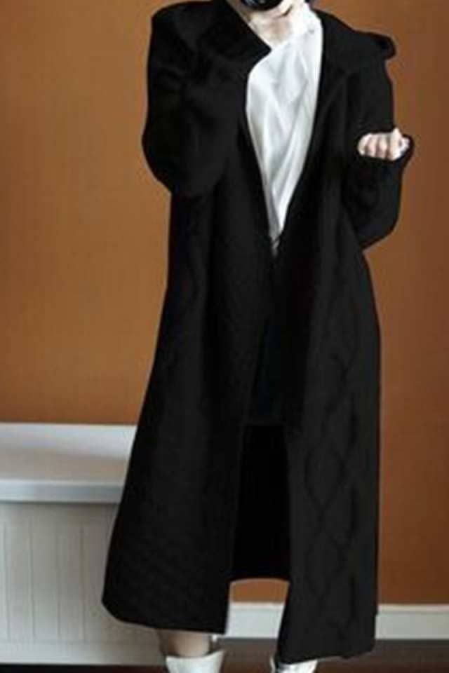 【2025新作入荷】ロングニットカーディガン トップス カーディガン ロング ロング丈 長袖 萌袖 Iライン フード付き 前開き かわいい 大人可愛い きれいめ