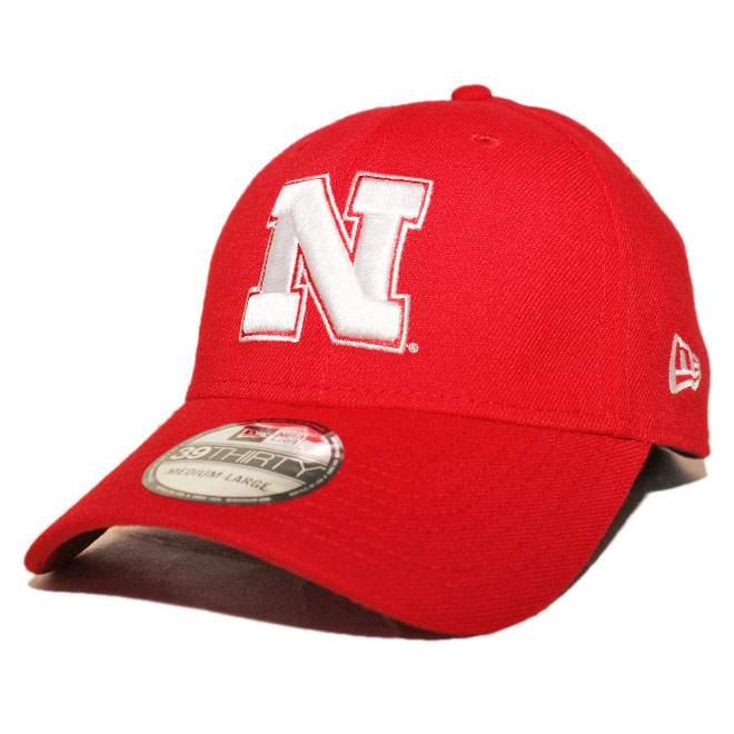New eraベースボールキャップ 帽子 39thirty メンズ レディース NCAA ネブラスカ コーンハスカーズ S/M M/L L/XL