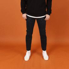 WDK879F アンバランス ジッパー ポケット スパン スリムパンツ 6,614円