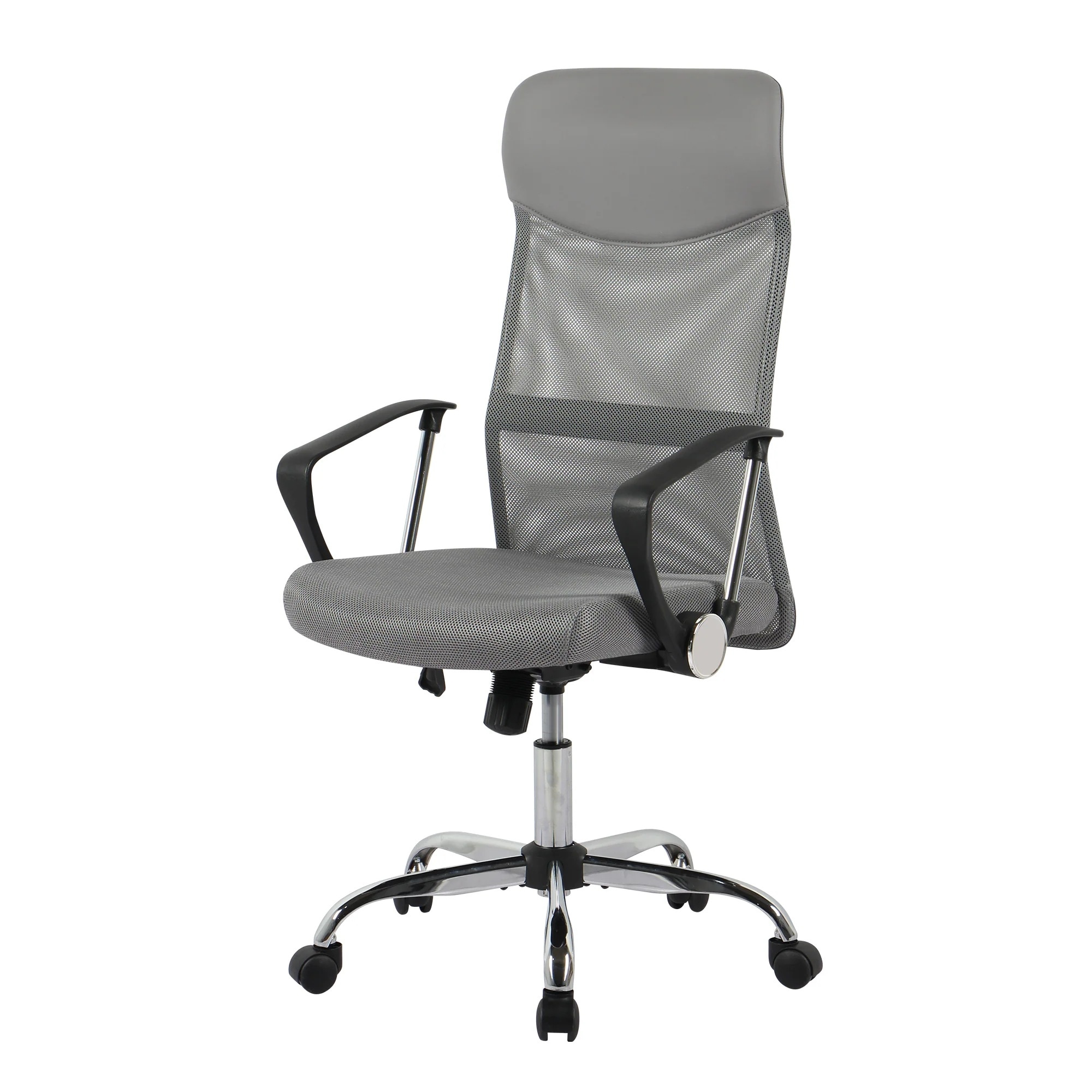 722【ライトグレー】オフィスチェア メッシュ+PU ハイバック　大人気