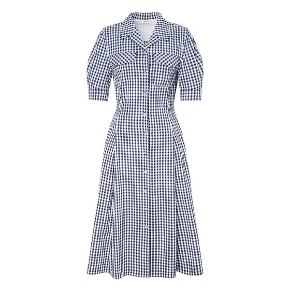 [25SS] ネイビーチェックシャツスタイルワンピース HSDR5BS19N2