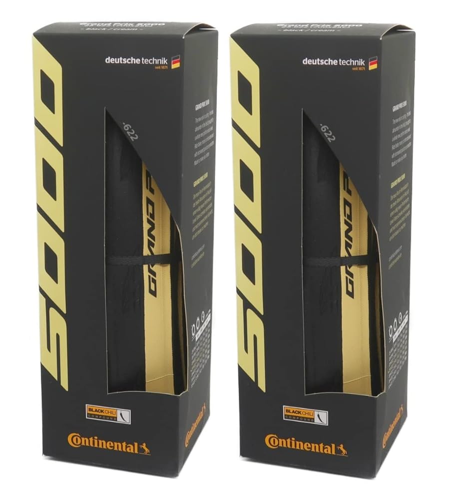 2本セット Continental(コンチネンタル) GRAND PRIX 5000 グランプリ5000 クリームスキン ブラック black/cream skin (700x25c) [並行輸入品]