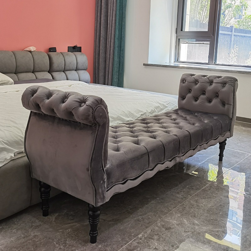 スツール 幅広 ボタンタフティング 全長 160cm おしゃれ かわいい インテリア 北欧 ベッドサイド 化粧 椅子 いす イス ホワイト グリーン