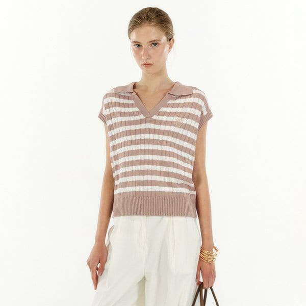 ストライプカラーニットベスト(MAFBKN29MBE)