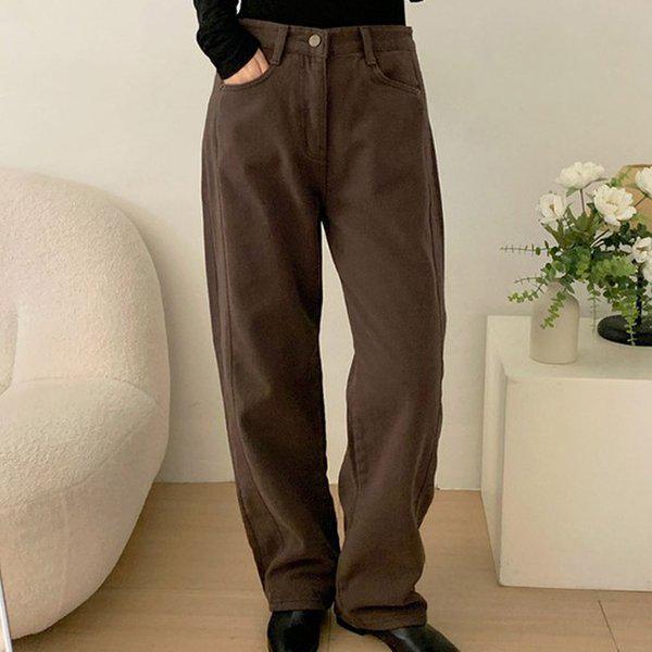 Hスタイル(PT)3174ピーチ起毛ワイドパンツ 冬 女性 ピーチ起毛 バンディングパンツ スラックス ワイドパンツ ストレートパンツ