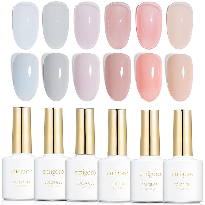 カラージェル emigoro ジェルネイル 6色セット セルフネイル 初心者用 シアーカラージェルネイル 10ml/本 UVLED対応