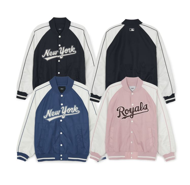 Nylon Cursive Varsity Jacket (3AJPV0161-09NYL, 3AJPV0161-47PKL, 3AJPV0161-09BKS)