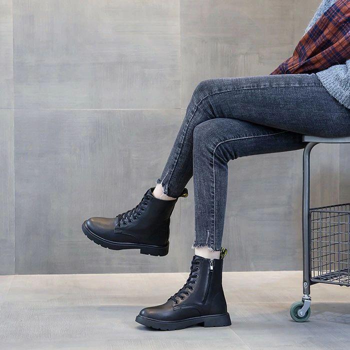 ショートブーツ PU 編み上げ レースアップ レディース 歩きやすい 美脚 ローヒール きれいめ 大きいサイズ ボア付き サイドジップ 痛くない 履きやすい 柔らかい