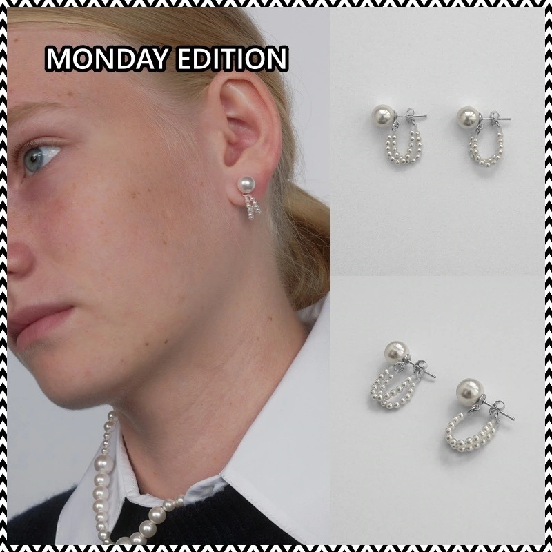 MONDAY EDITION Moonlit Loops Pearl Earrings